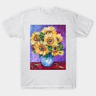 Sunflowers In a Blue Vase T-Shirt